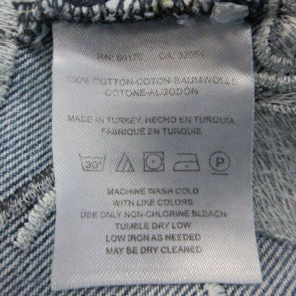 PILCRO Anthropologie Embroidered Floral Cuffed Jean Shorts Sz 26-28 Ripped Denim - Picture 9 of 16